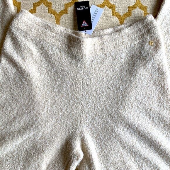 Joggers Guess Wool Sweater Pants Reeda Lurex Boucle Oatmeal LARGE NEW - Picture 8 of 11